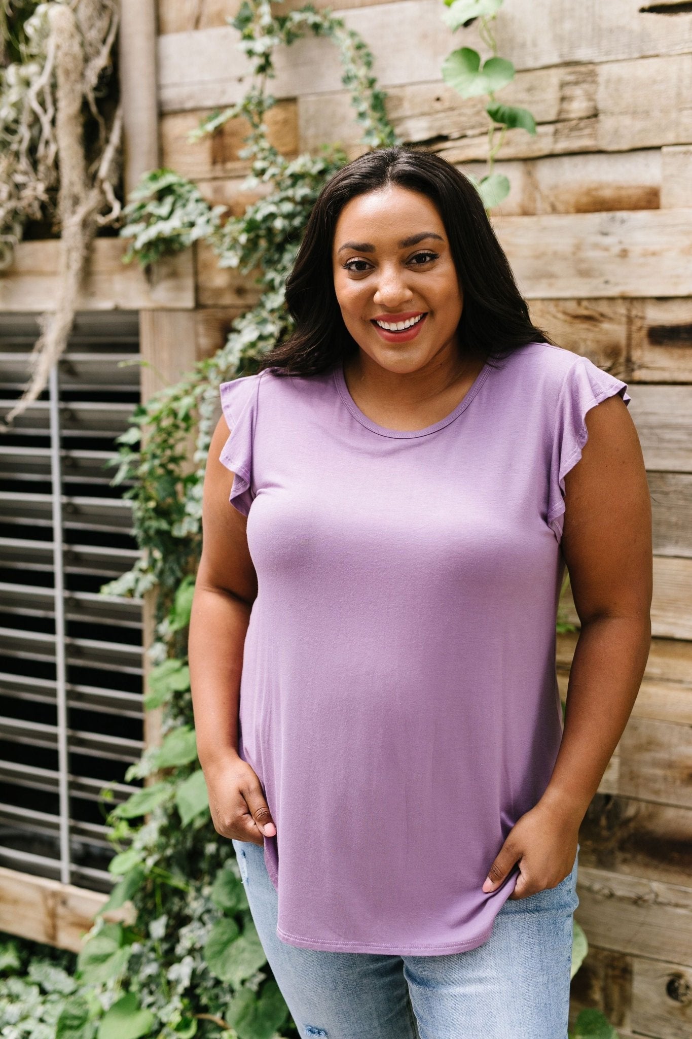 All A Flutter Lavender Top (Online Exclusive) - Uptown Boutique Ramona