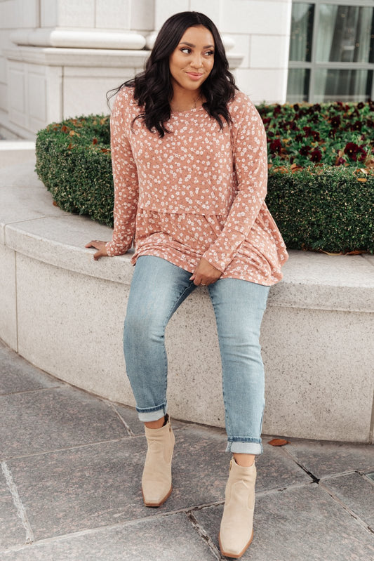 All About Flowers Top In Ginger (Online Exclusive) - Uptown Boutique Ramona