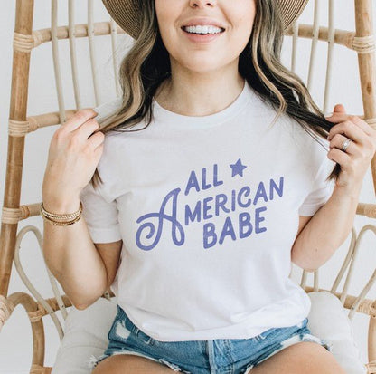 All American Babe Graphic Tee - Uptown Boutique Ramona