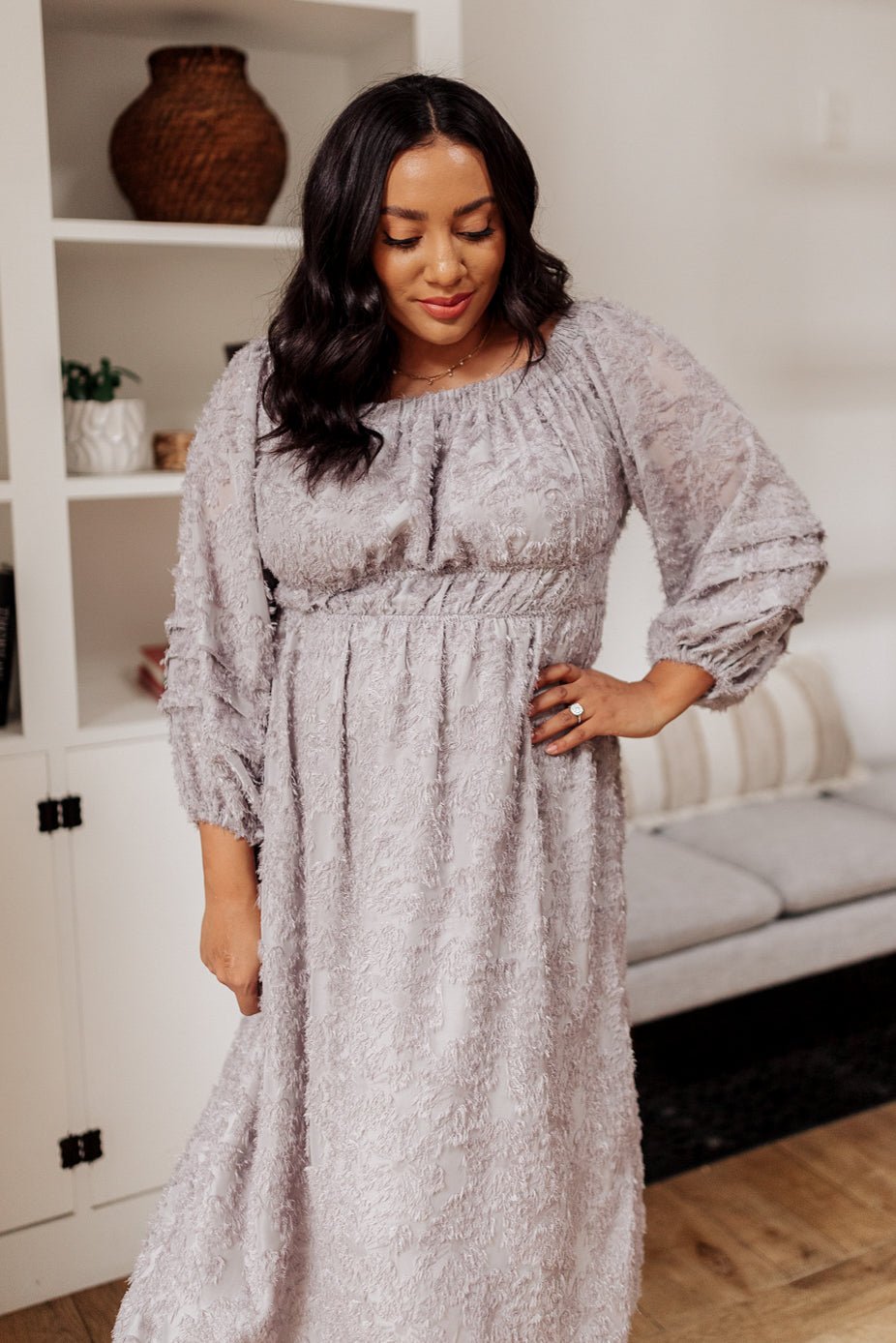 All Is Well Dress In Opal Gray (Online Exclusive) - Uptown Boutique Ramona