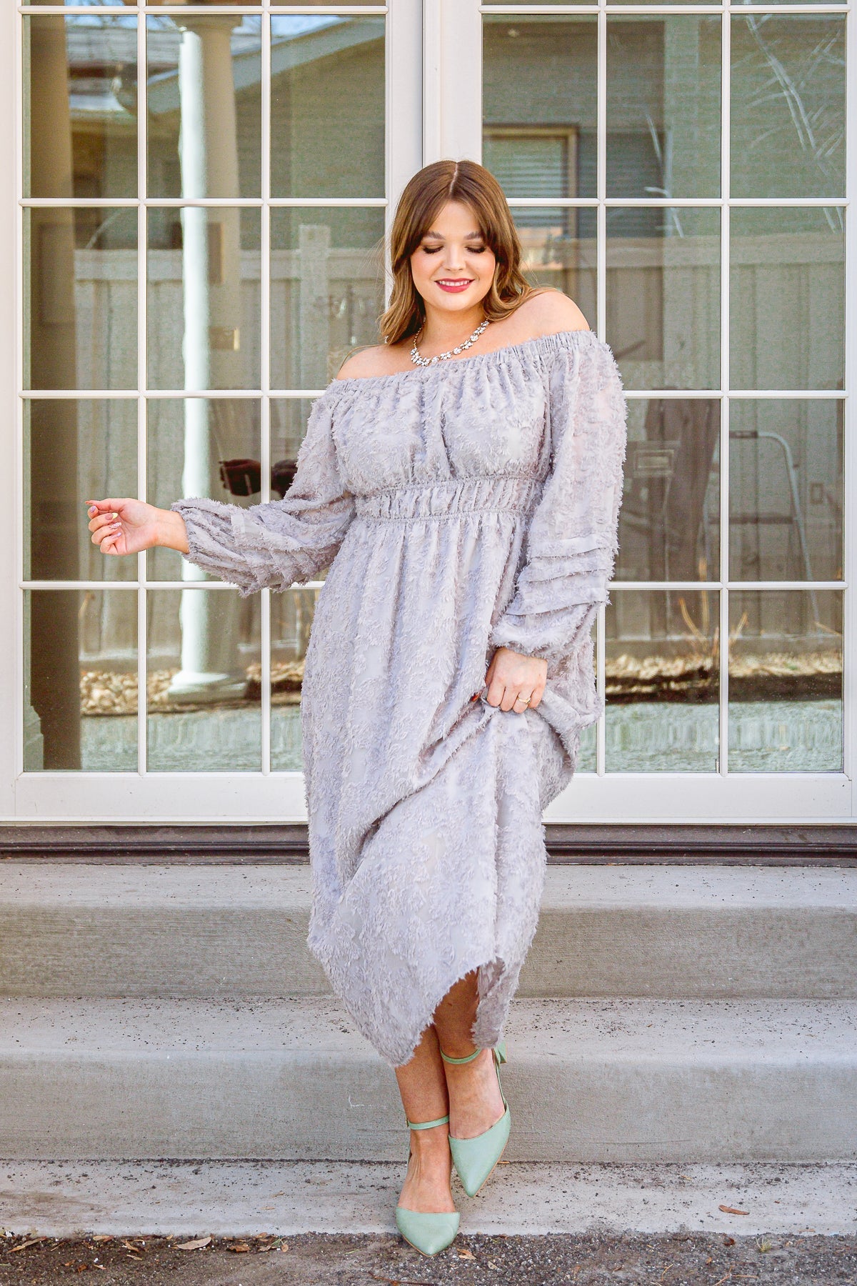 All Is Well Dress In Opal Gray (Online Exclusive) - Uptown Boutique Ramona