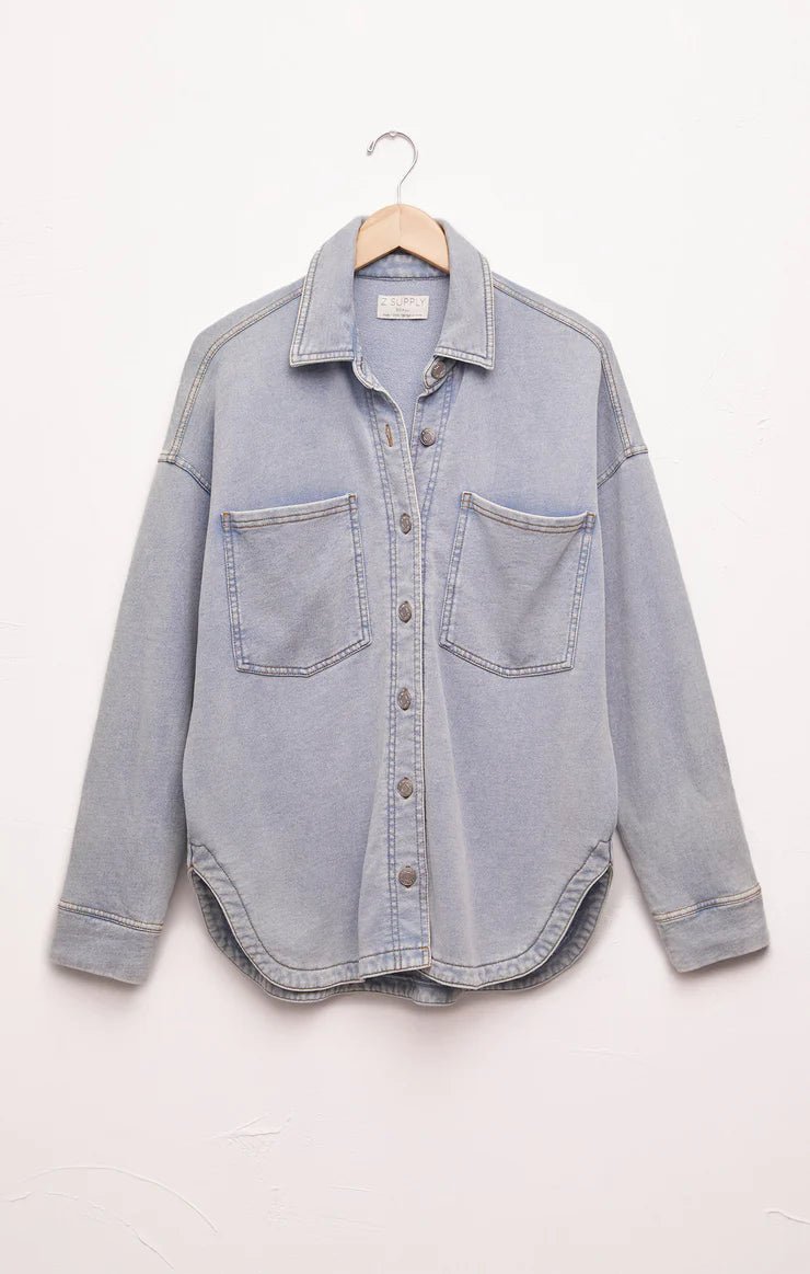 All Knit Denim Jacket - Uptown Boutique Ramona