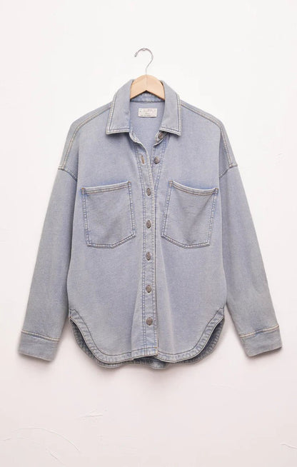 All Knit Denim Jacket - Uptown Boutique Ramona