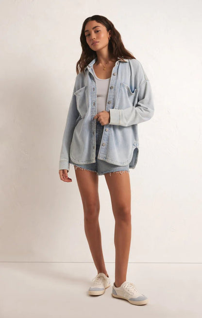 All Knit Denim Jacket - Uptown Boutique Ramona