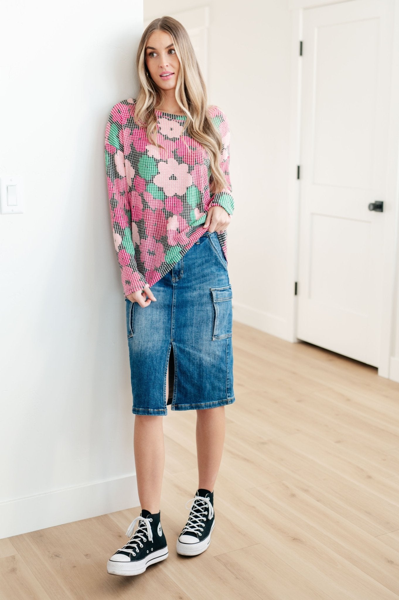 Always Be There Cargo Denim Skirt (Online Exclusive) - Uptown Boutique Ramona