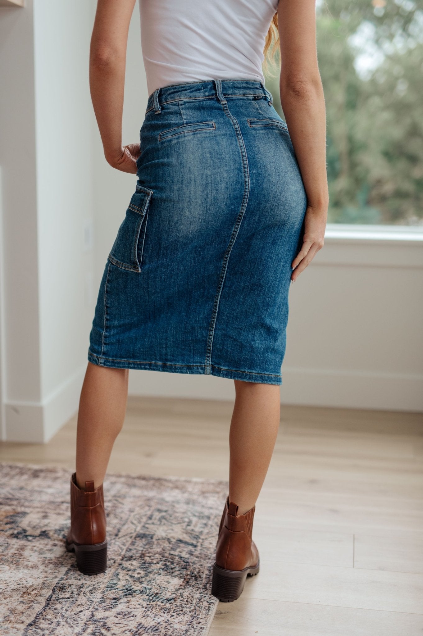 Always Be There Cargo Denim Skirt (Online Exclusive) - Uptown Boutique Ramona