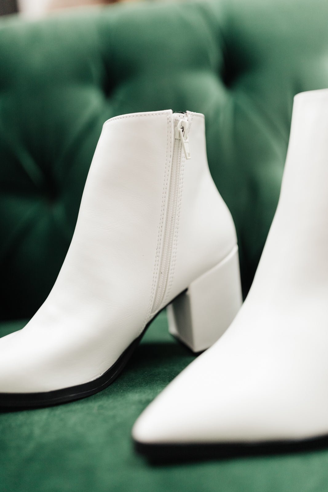 Amari Ankle Boots in White (Online Exclusive) - Uptown Boutique Ramona