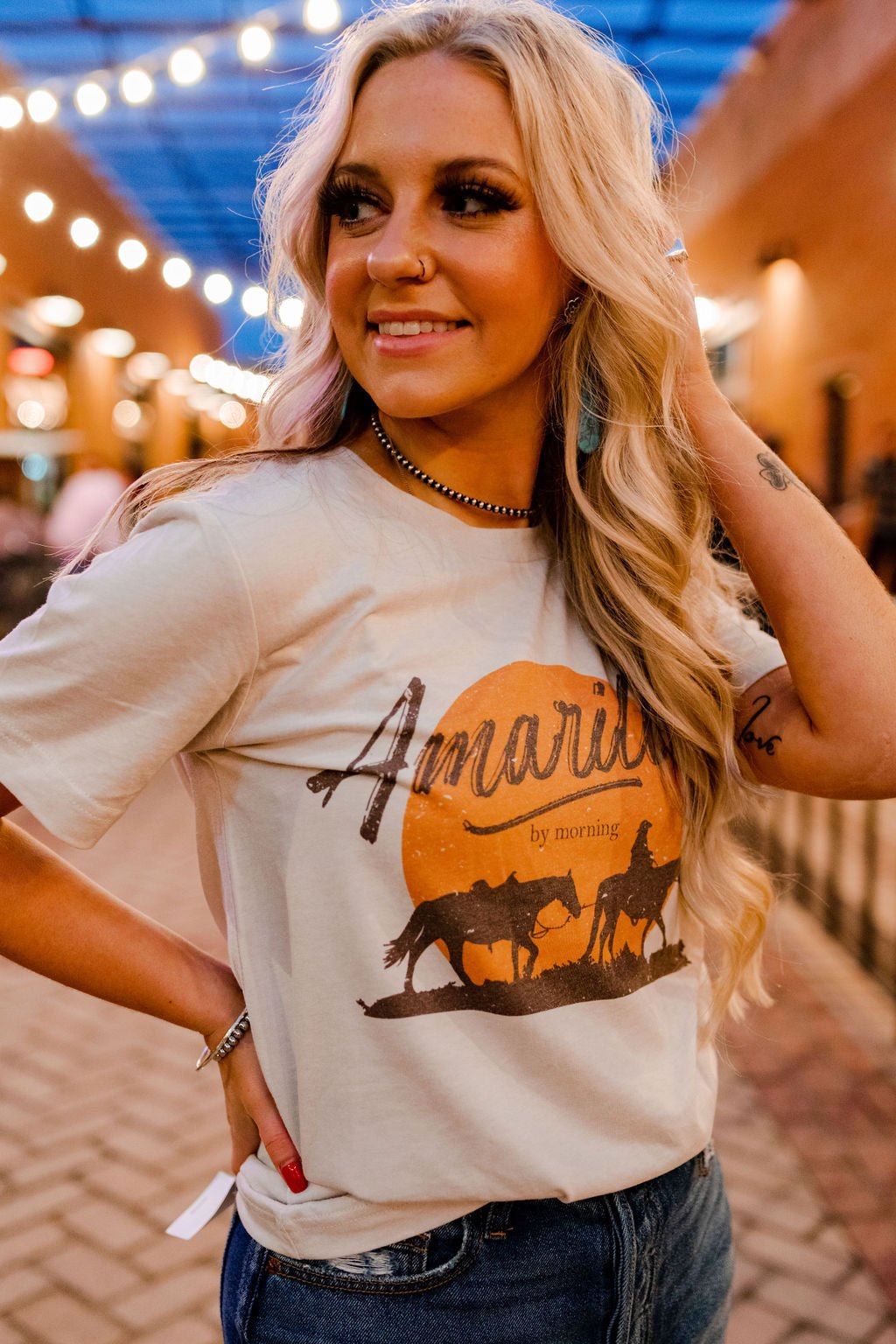 Amarillo by Mornin' Western Graphic Tee - Uptown Boutique Ramona