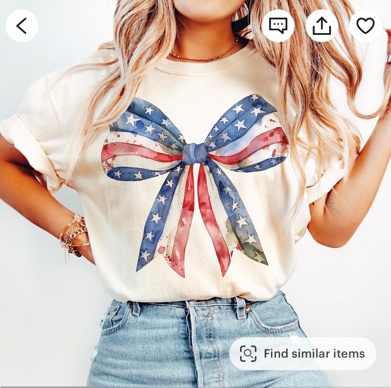 American Bow Tee - Uptown Boutique Ramona