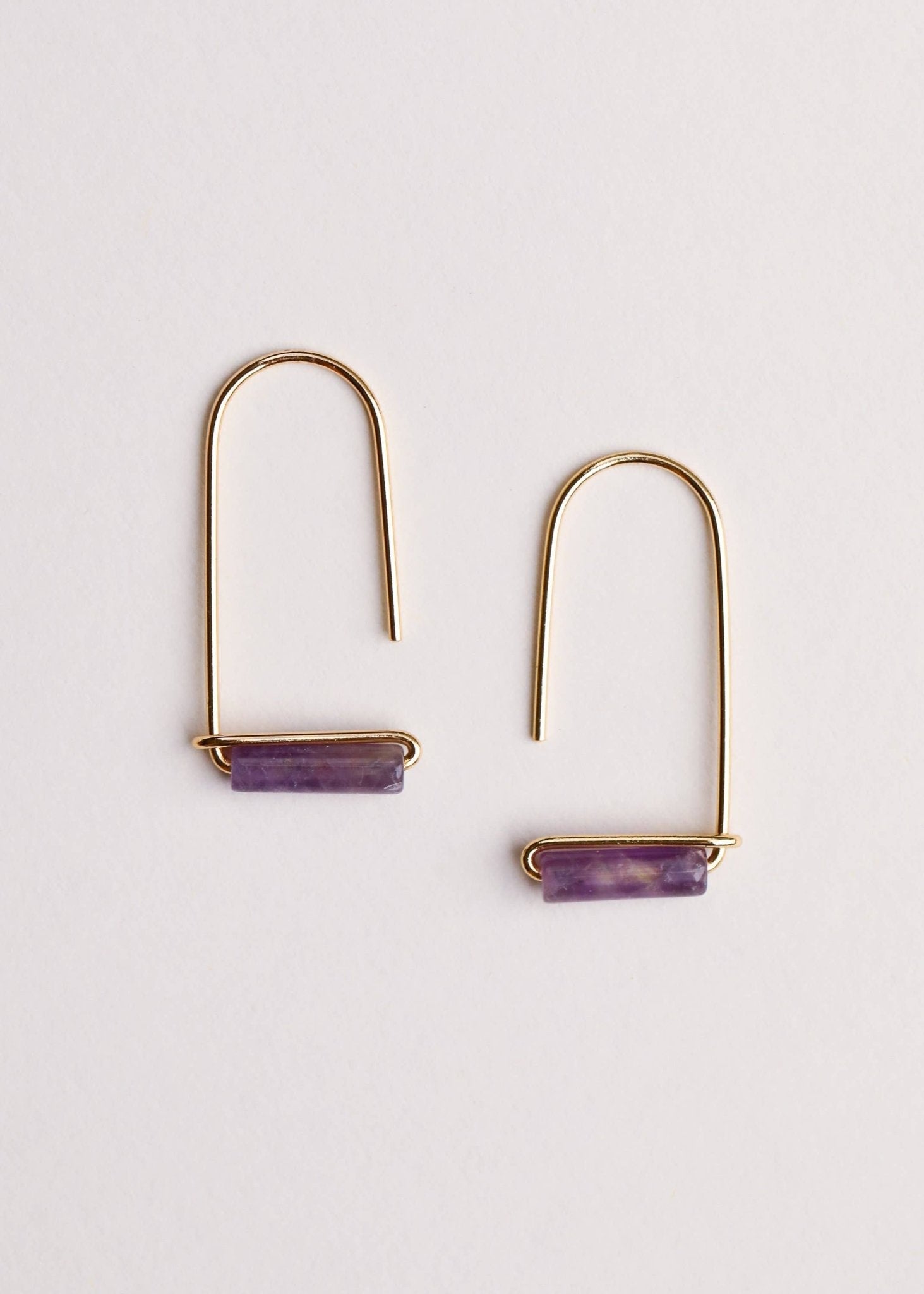 Amethyst Drop Earring - Uptown Boutique Ramona