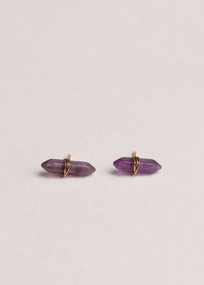 Amethyst Mineral Point Earring - Uptown Boutique Ramona