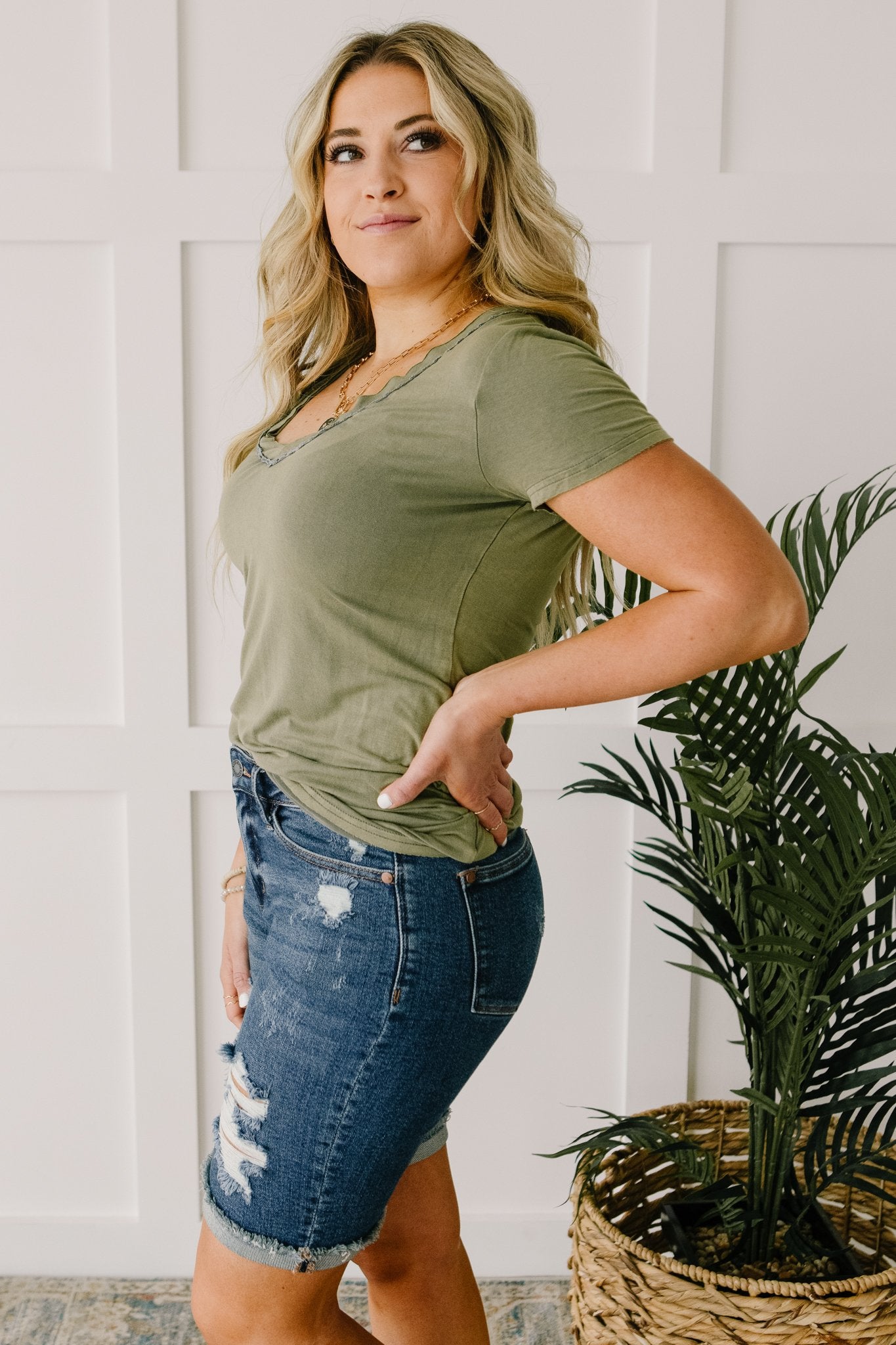 Andy Top in Olive (Online Exclusives) - Uptown Boutique Ramona