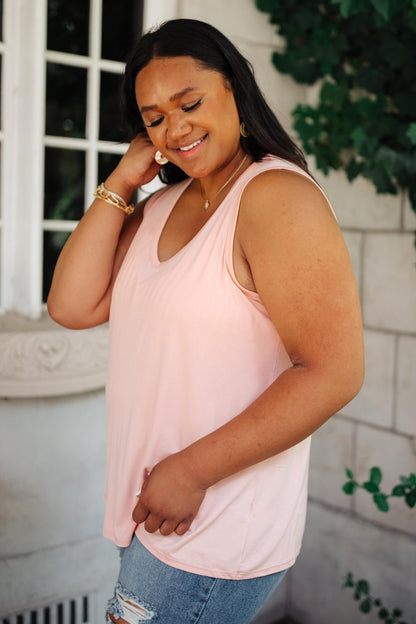 Angelina Tank in Soft Pink (Online Exclusive) - Uptown Boutique Ramona