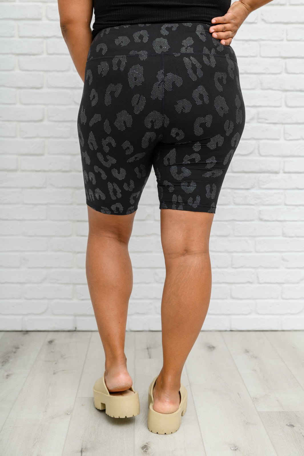 Animal Print Biker Shorts In Black (Online Exclusive) - Uptown Boutique Ramona