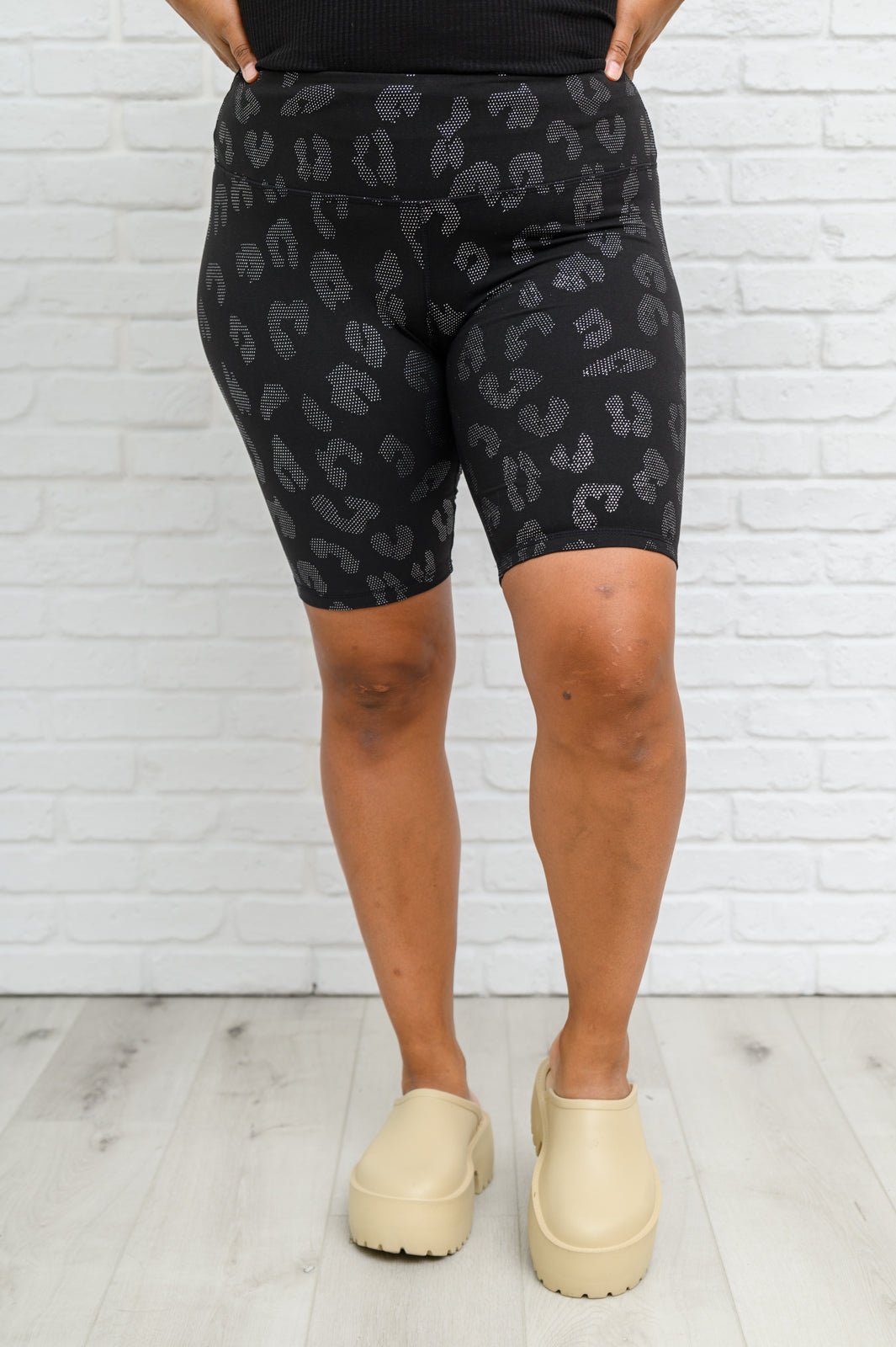 Animal Print Biker Shorts In Black (Online Exclusive) - Uptown Boutique Ramona