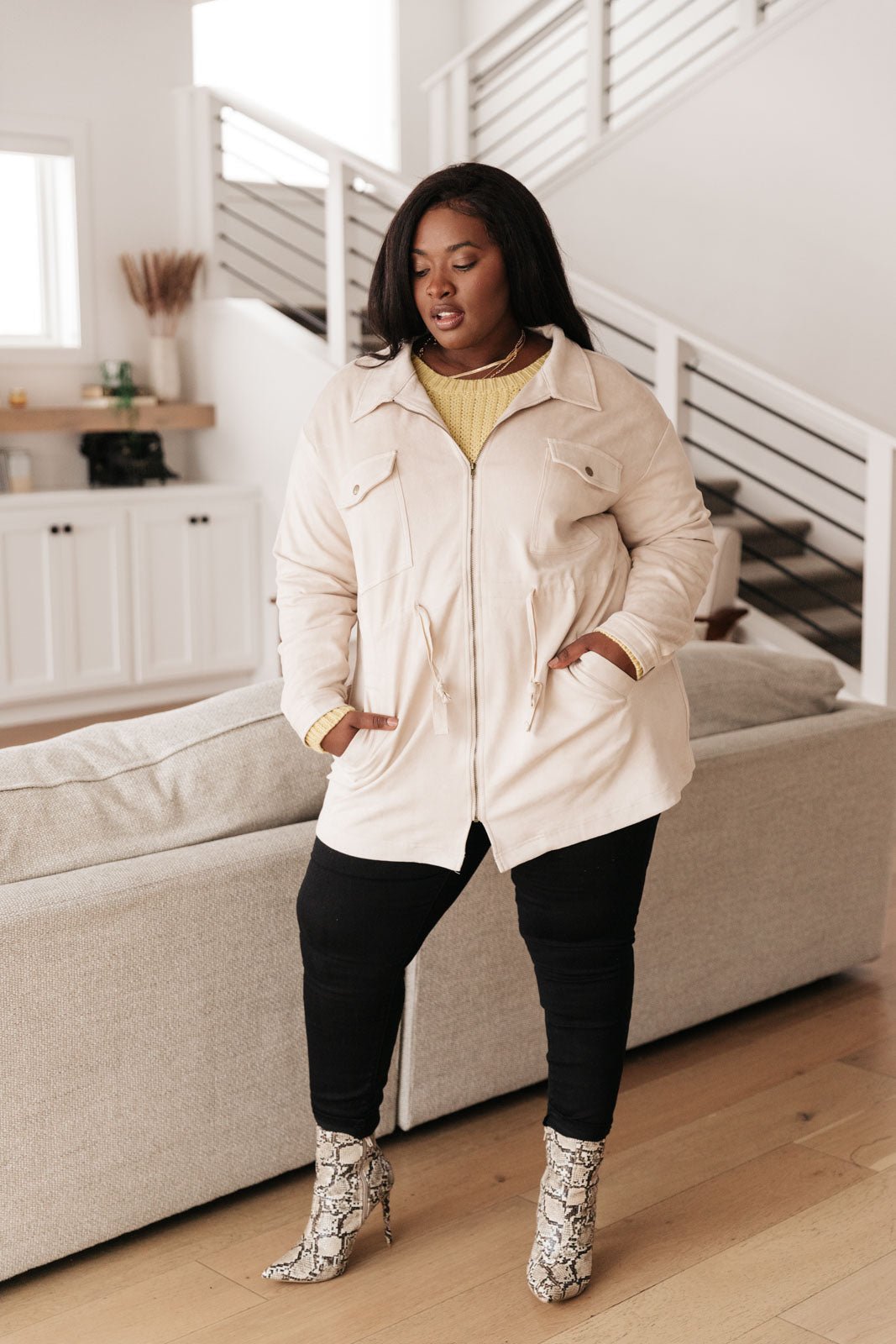 Aniston Everyday Jacket In Ivory (Online Exclusive) - Uptown Boutique Ramona