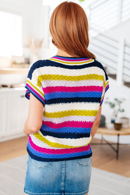 Another One V - Neck Striped Top - Uptown Boutique Ramona