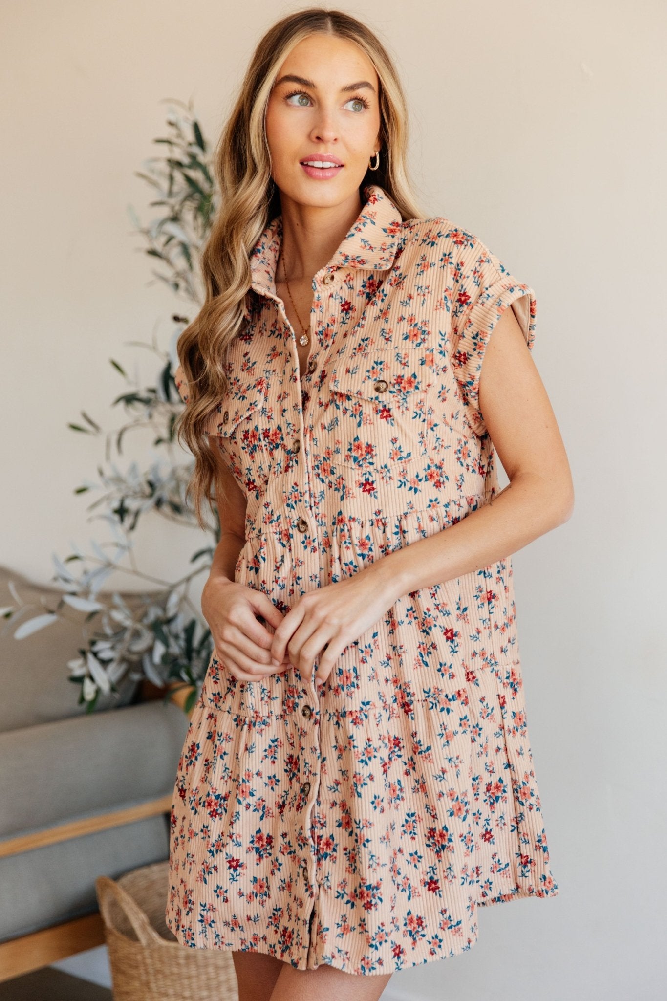 Anywhere You Go I'll Be Collared Dress (Online Exclusive) - Uptown Boutique Ramona