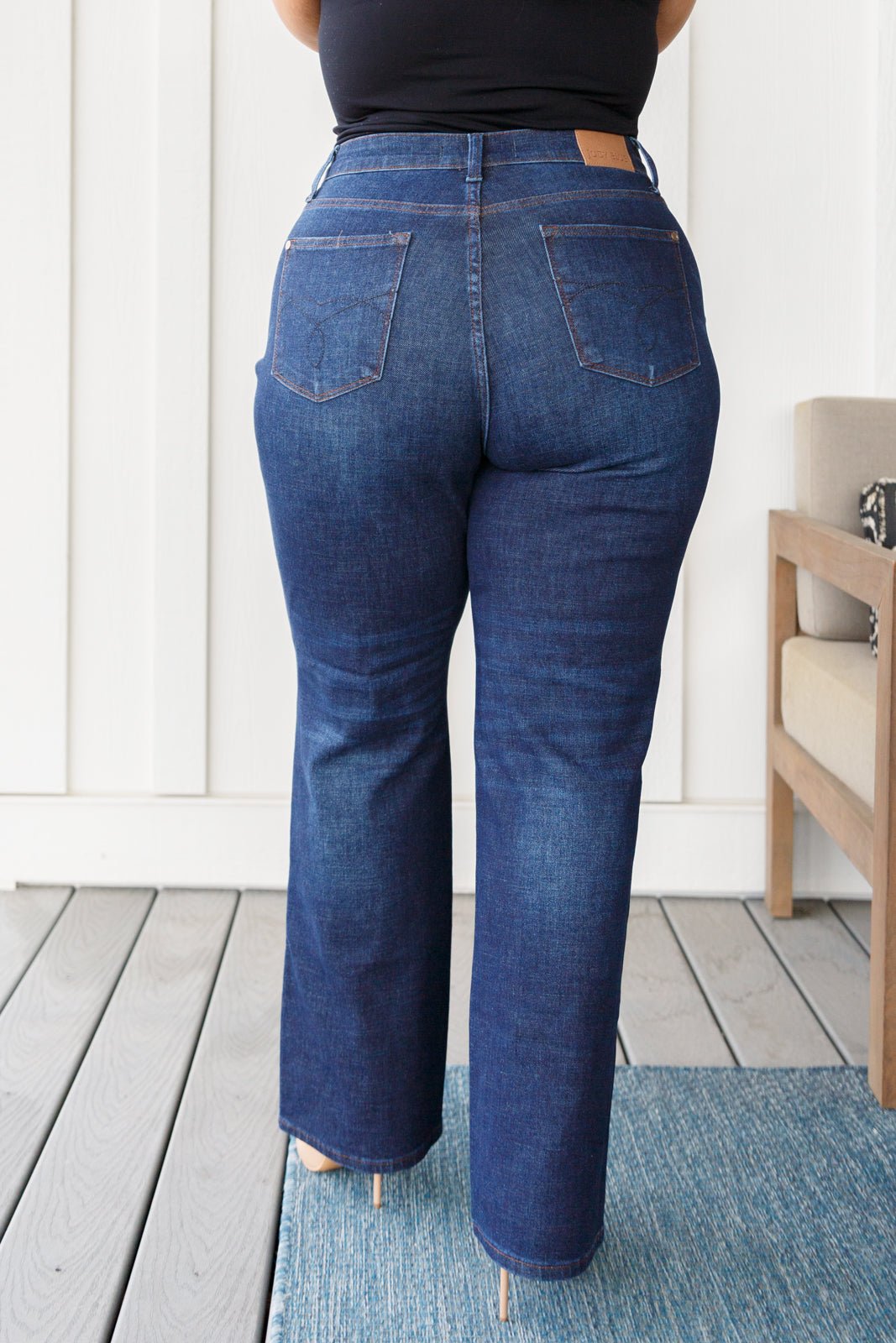 Arlo High Rise Button - Fly Straight Jeans (Online Exclusive) - Uptown Boutique Ramona