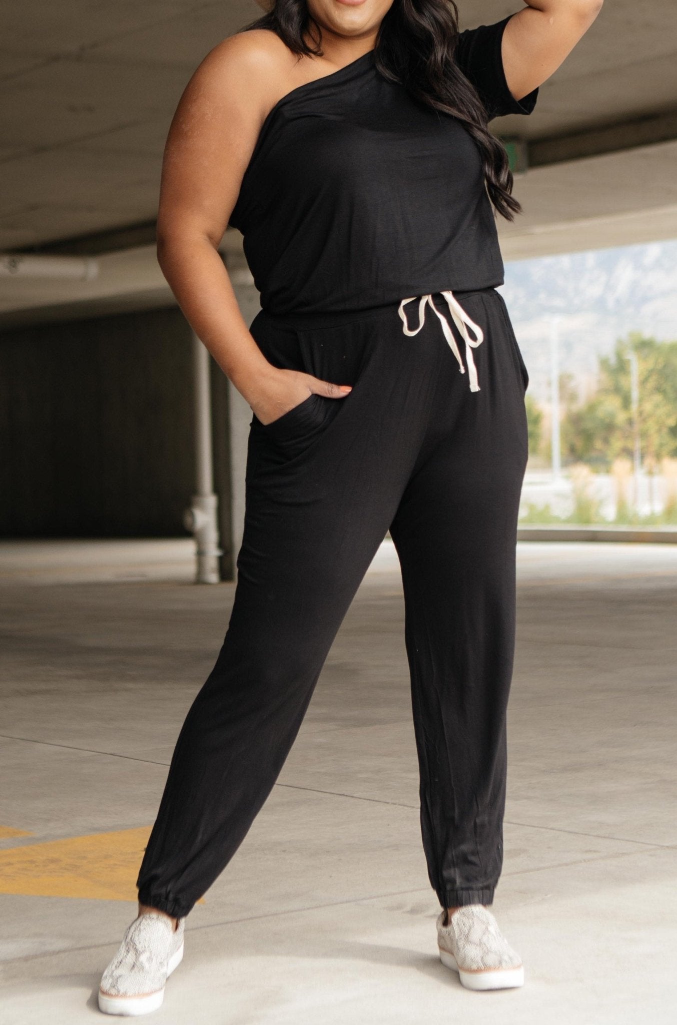 Arm And A Leg Jumpsuit In Black (Online Exclusive) - Uptown Boutique Ramona