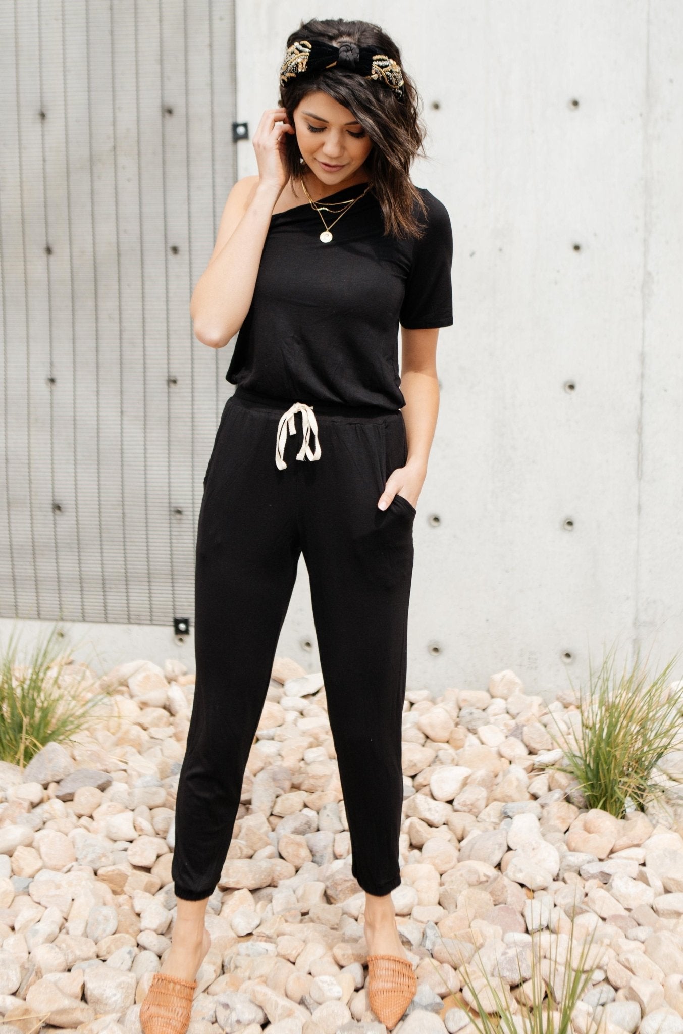 Arm And A Leg Jumpsuit In Black (Online Exclusive) - Uptown Boutique Ramona