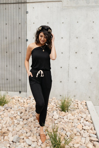 Arm And A Leg Jumpsuit In Black (Online Exclusive) - Uptown Boutique Ramona