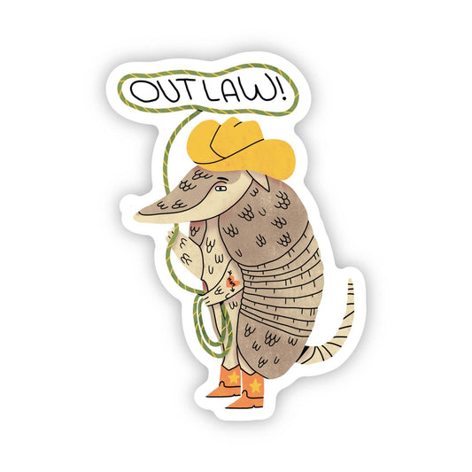 Armadillo Outlaw In Boots Sticker - Uptown Boutique Ramona