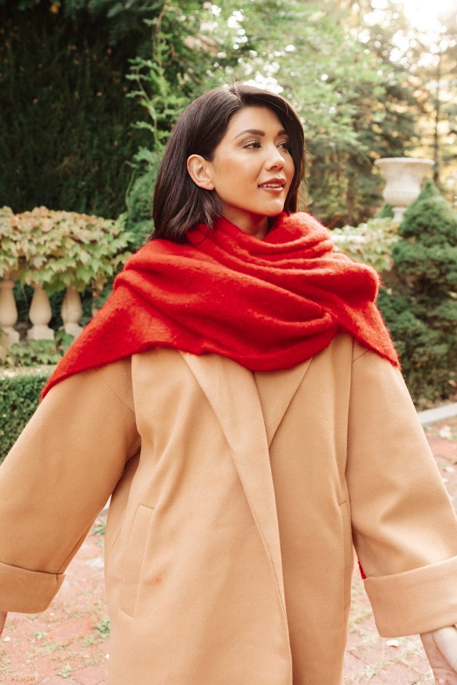 Artisan Fringe Scarf in Red (Online Exclusive) - Uptown Boutique Ramona