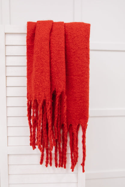 Artisan Fringe Scarf in Red (Online Exclusive) - Uptown Boutique Ramona