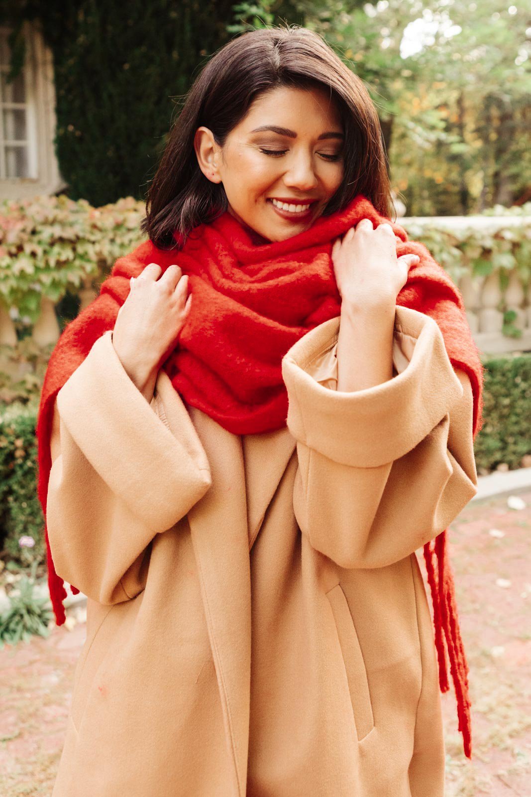 Artisan Fringe Scarf in Red (Online Exclusive) - Uptown Boutique Ramona