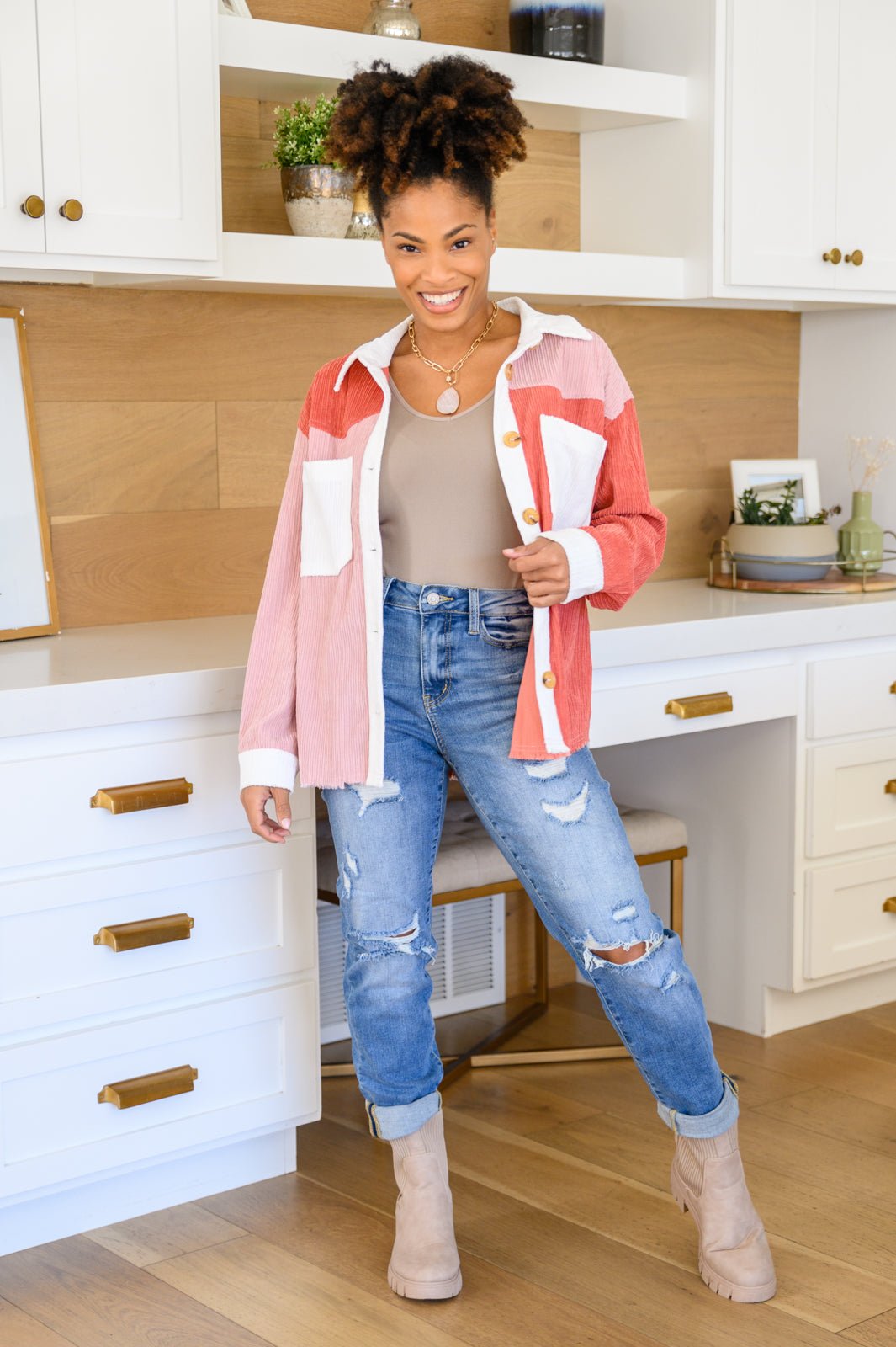 Ashley Hi - Waist Destroyed Boyfriend Jeans (Online Exclusive) - Uptown Boutique Ramona