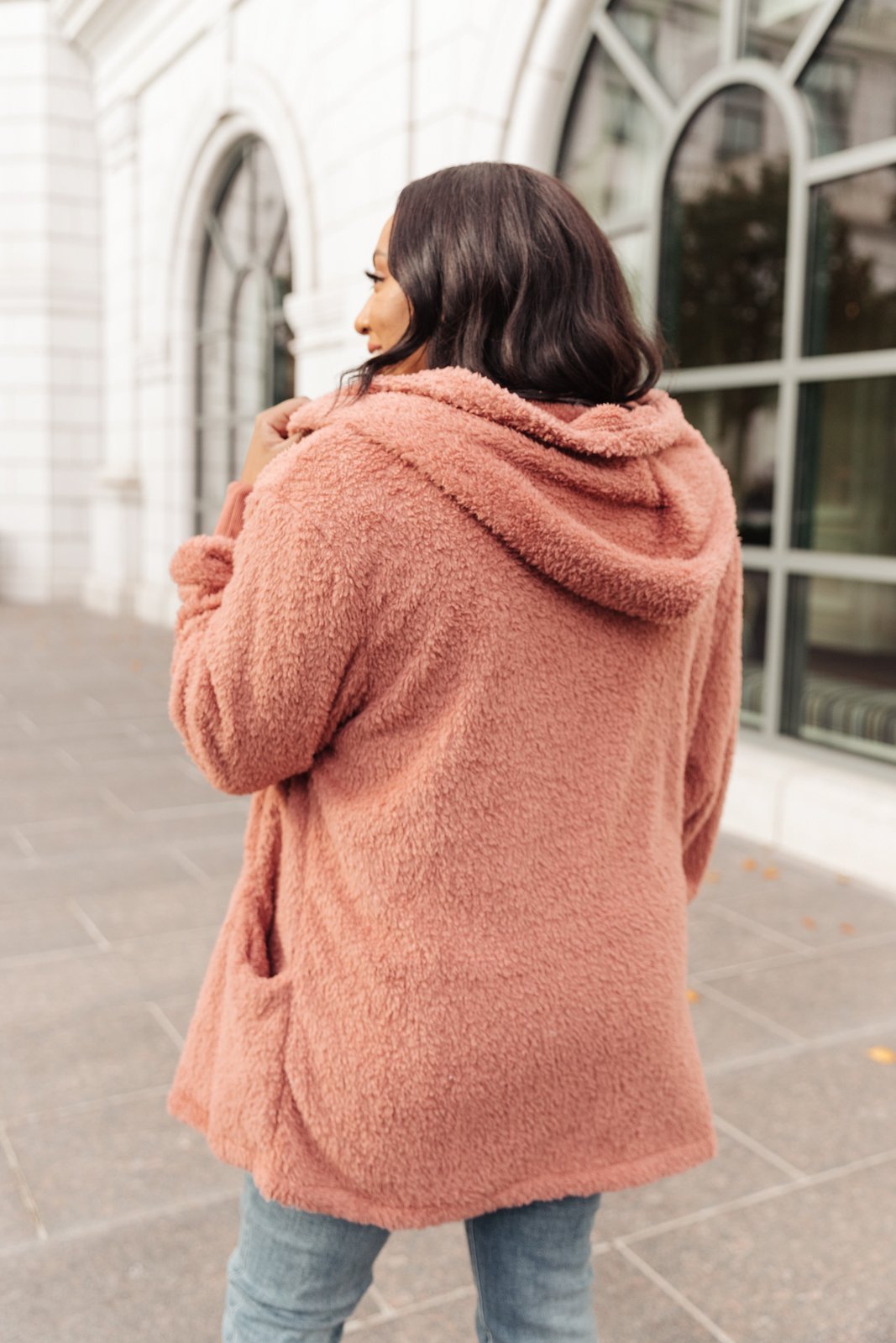 At The Lodge Fuzzy Cardigan in Mauve (Online Exclusive) - Uptown Boutique Ramona