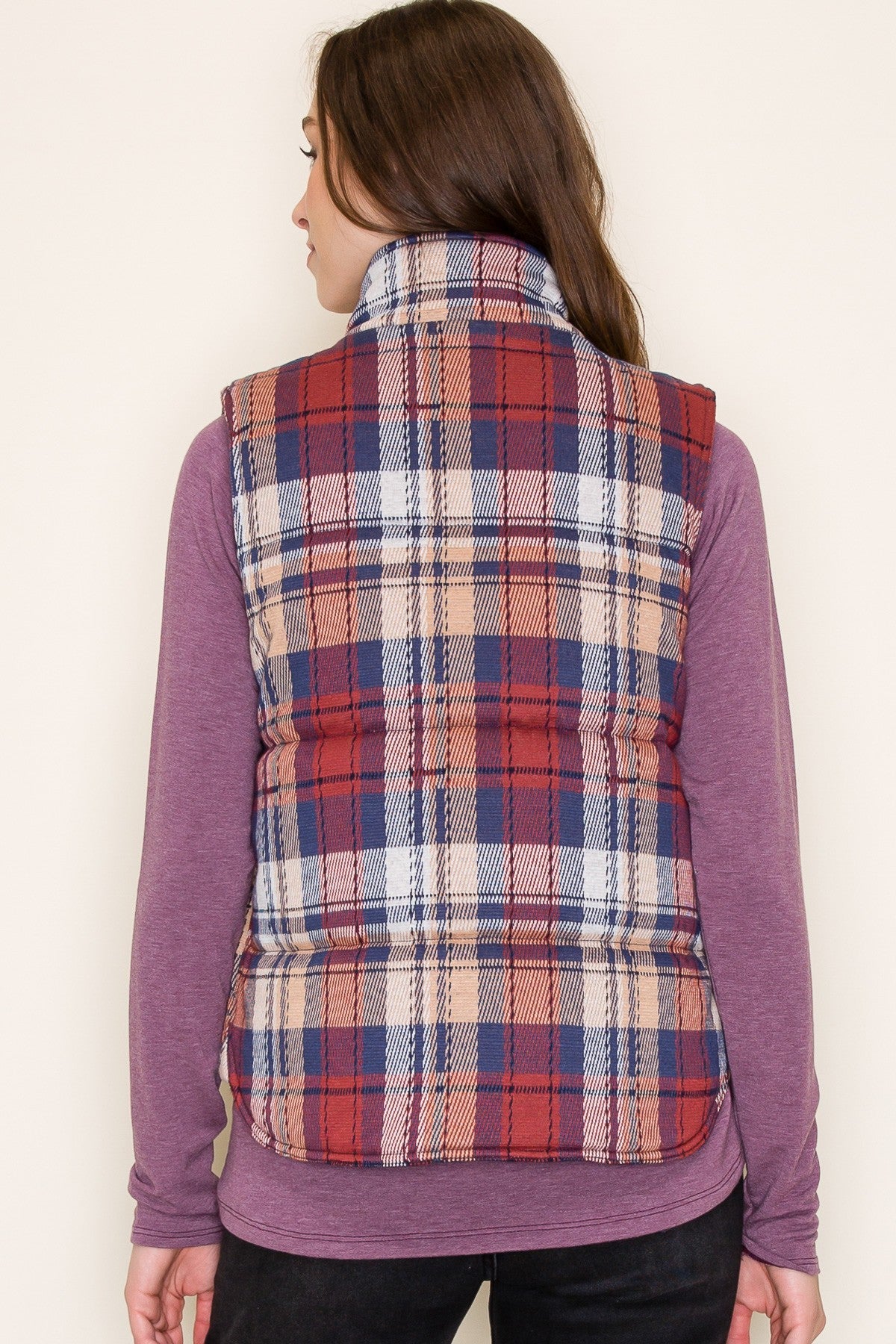 By The Book Brushed Plaid Vest