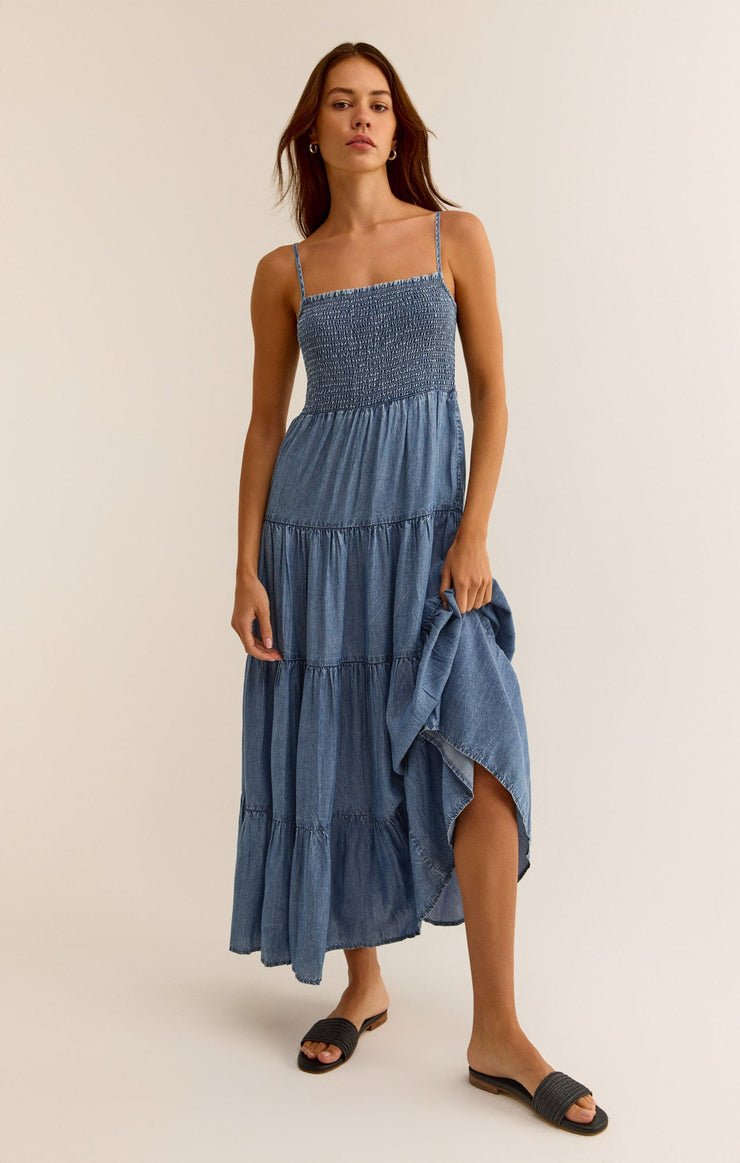 BALOS CHAMBRAY MAXI DRESS - Uptown Boutique Ramona