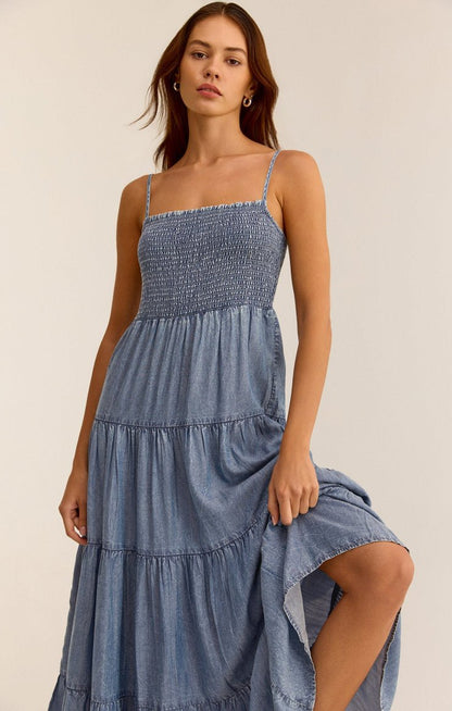 BALOS CHAMBRAY MAXI DRESS - Uptown Boutique Ramona