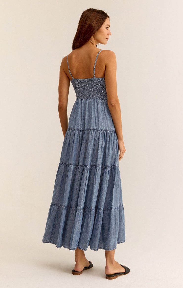 BALOS CHAMBRAY MAXI DRESS - Uptown Boutique Ramona