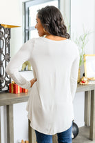 Basics Are Best Long Sleeve V - Neck Top in Bone (Online Exclusive) - Uptown Boutique Ramona