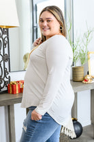 Basics Are Best Long Sleeve V - Neck Top in Bone (Online Exclusive) - Uptown Boutique Ramona