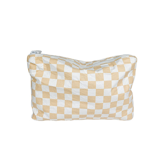 Tan Checker Resistant Tyvek Printed Pouch *FS