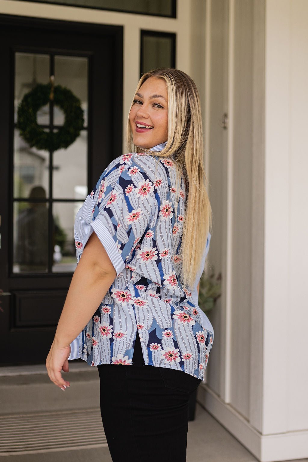 Best Of Both Worlds Button Down Top - Uptown Boutique Ramona