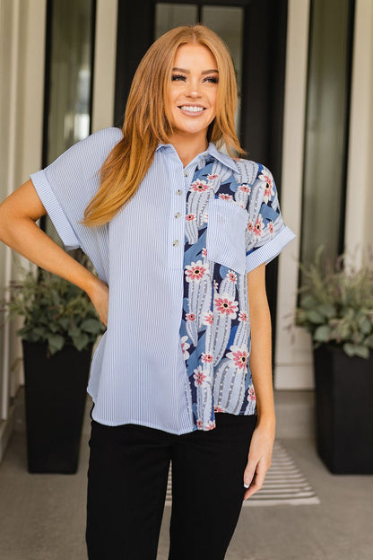 Best Of Both Worlds Button Down Top - Uptown Boutique Ramona