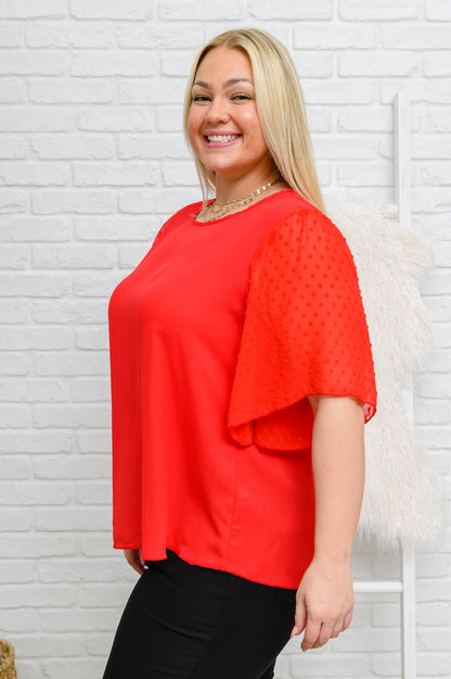 Best Of My Love Short Sleeve Blouse In Red (Online Exclusive) - Uptown Boutique Ramona