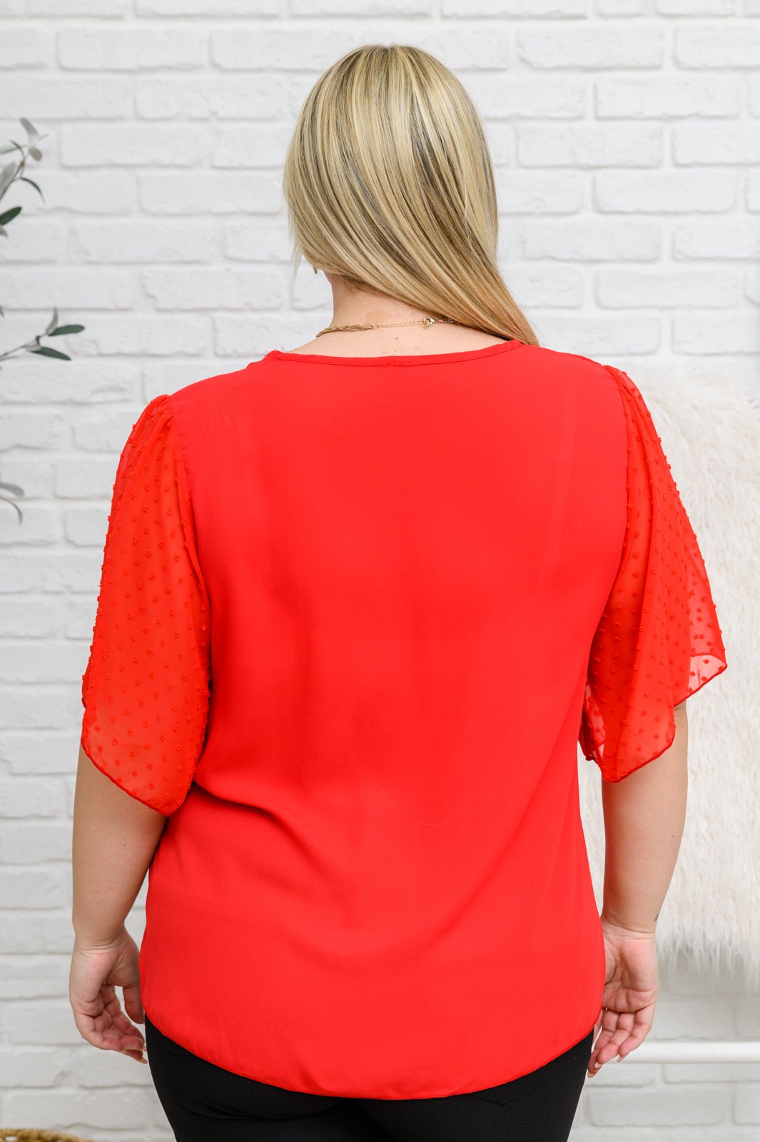 Best Of My Love Short Sleeve Blouse In Red (Online Exclusive) - Uptown Boutique Ramona