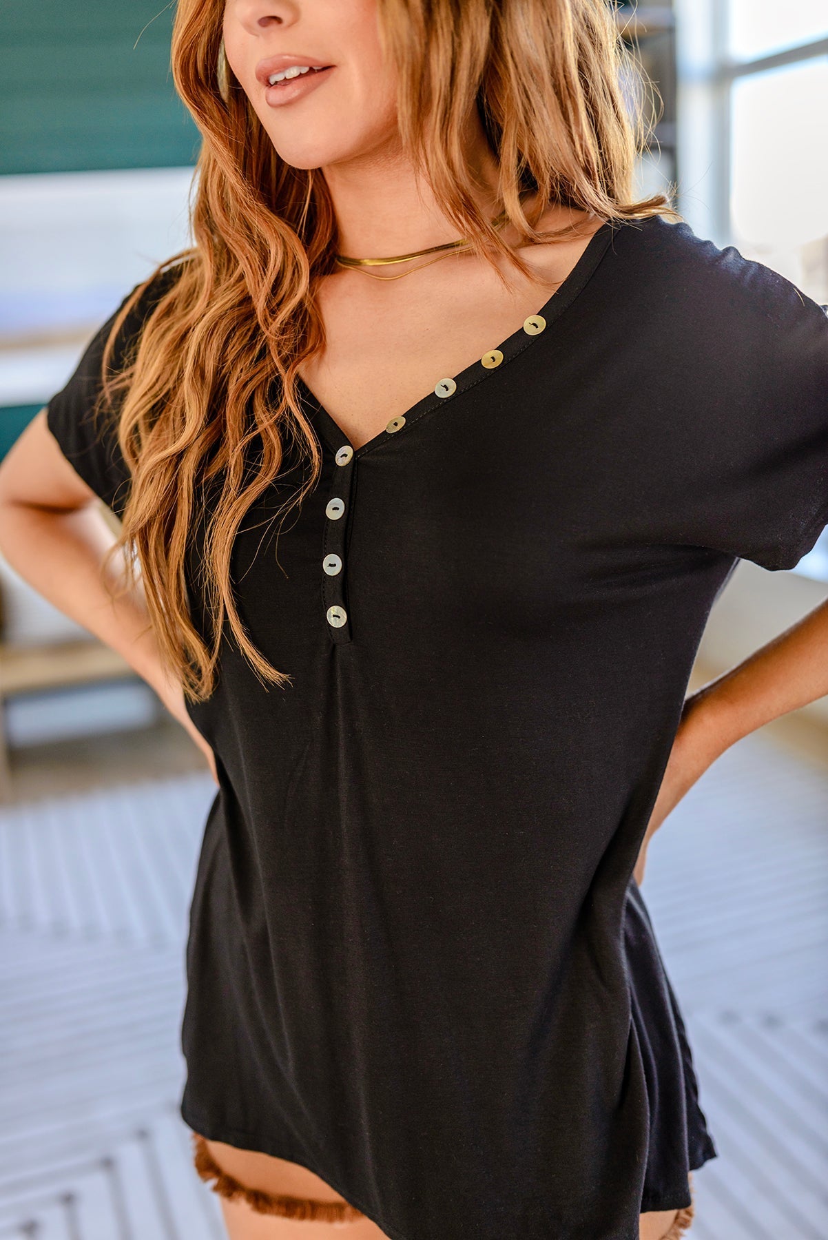 Better Than Basic Button Up Top (Online Exclusive) - Uptown Boutique Ramona