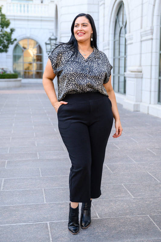 Big Dreams Stretch Pull On Dress Pants In Black (Online Exclusive) - Uptown Boutique Ramona