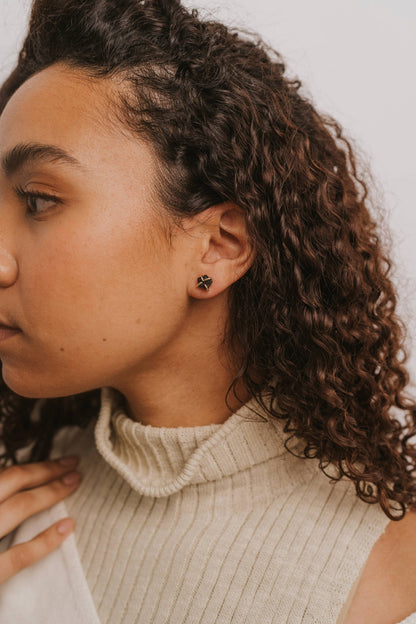 Black Druzy Prong Earring - Uptown Boutique Ramona