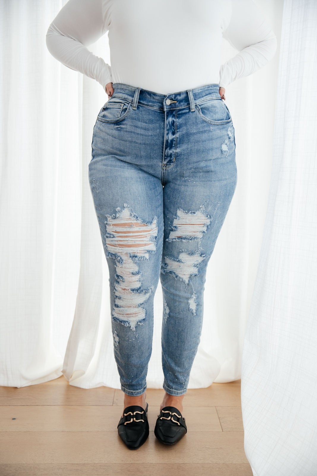 Bleach Splash Destroyed Skinnies (Online Exclusive) - Uptown Boutique Ramona