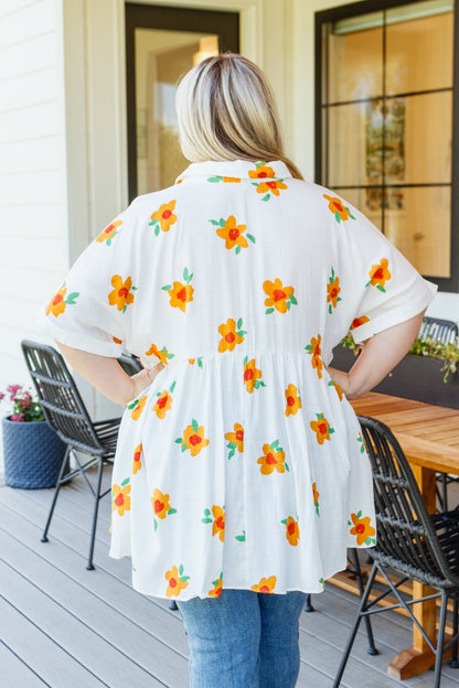 Blissed Out Button Up Babydoll Tunic (Online Exclusive) - Uptown Boutique Ramona