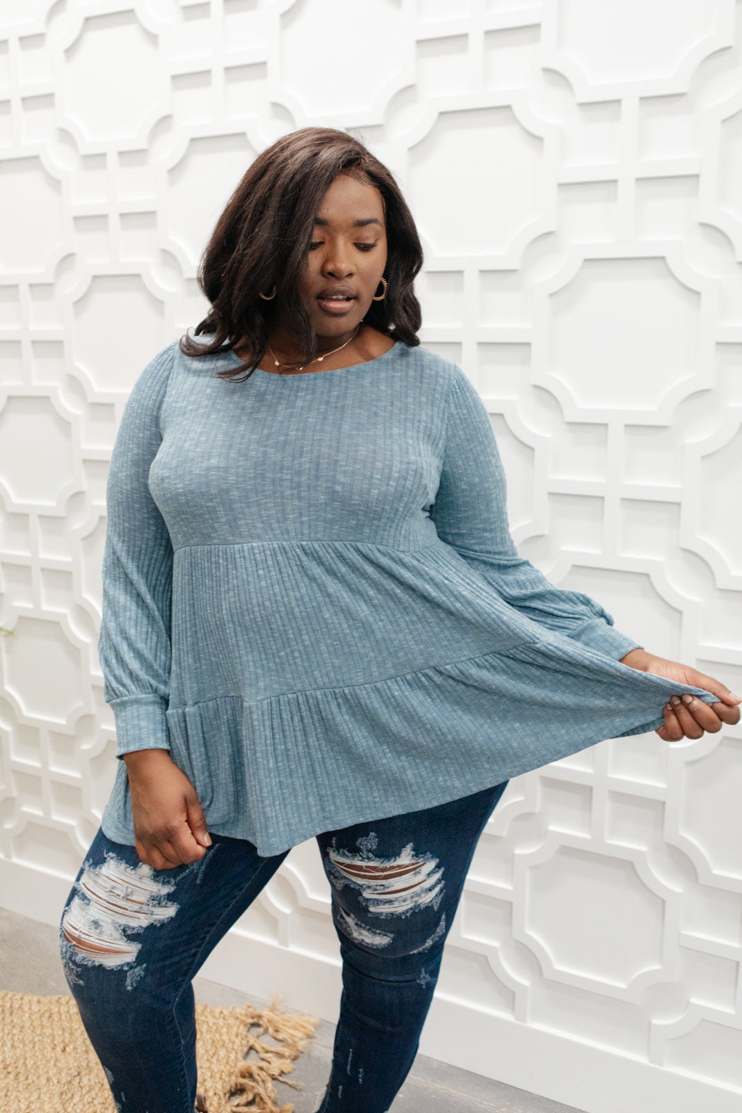 Blue Pathways Top (Online Exclusive) - Uptown Boutique Ramona