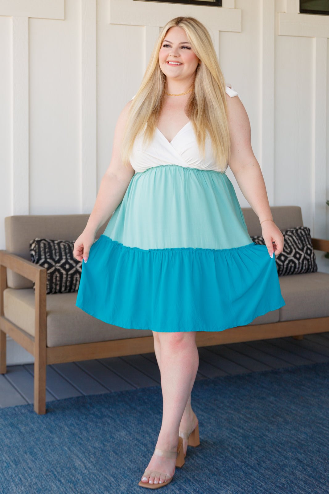 Blue Skies Tiered Dress (Online Exclusive) - Uptown Boutique Ramona